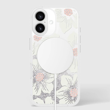 Kate Spade New York Liquid Glitter MagSafe - iPhone 16 Case (Hollyhock Floral)