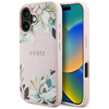 Guess Grained Printed Flower Pattern MagSafe - pouzdro pro iPhone 16 (růžové)