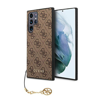 Kolekce Guess 4G Charms - pouzdro pro Samsung Galaxy S23 Ultra (hnědé)