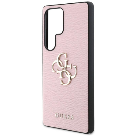 Guess Grained Big 4G Logo Small Classic Logo - Case for Samsung Galaxy S25 Ultra (pink)