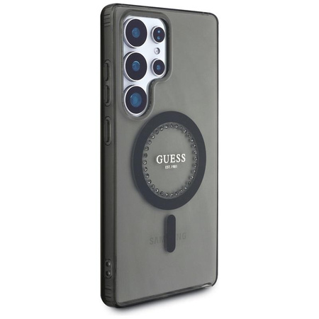 Guess Rhinestones Printed Classic Logo MagSafe - Pouzdro pro Samsung Galaxy S25 Ultra (černé)