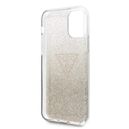 Guess Solid Glitter Triangle - Coque iPhone 11 (Or)