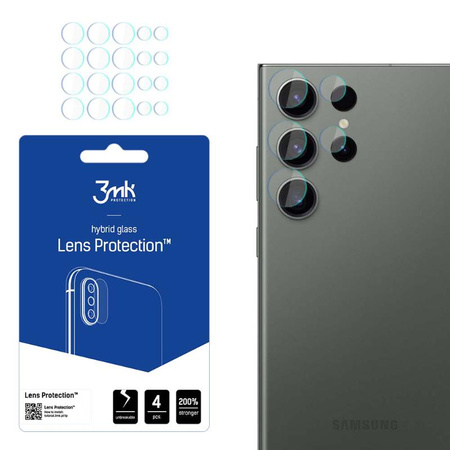 3mk Ochrana objektivu - Samsung Galaxy S23 Ultra sklo objektivu fotoaparátu (4 sady)