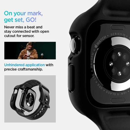 Spigen Vault Pro - Pánt tokkal Apple Watch 10 46 mm-es órához (matt fekete)