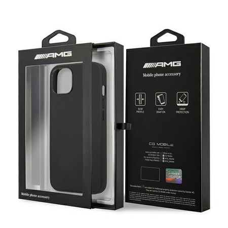 AMG Leather Hot Stamped - Tasche für iPhone 14 (Schwarz)