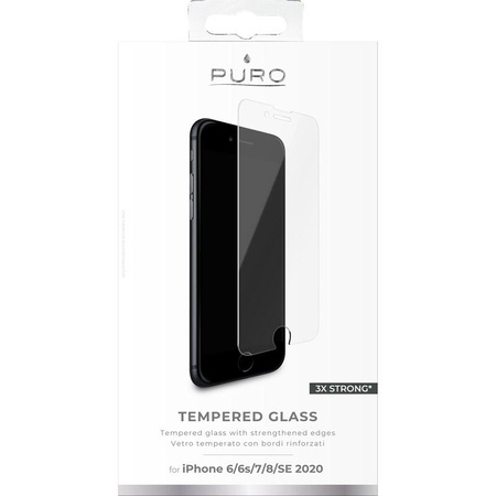 PURO Edzett képernyővédő üveg iPhone SE (2022 / 2020) / 8 / 7 / 6s / 6 / 6-hoz