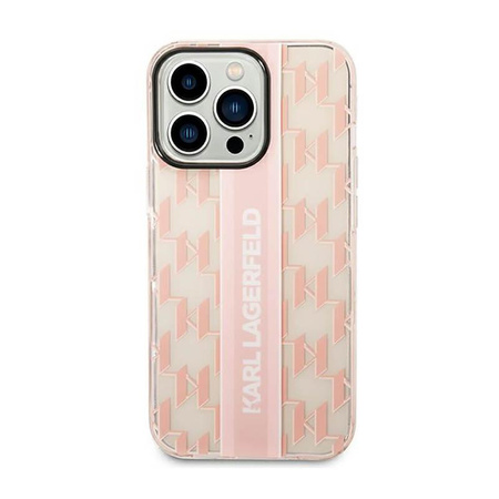 Karl Lagerfeld Mono Vertical Stripe - Coque iPhone 14 Pro Max (rose)