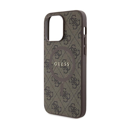 Guess 4G Collection Leather Metal Logo MagSafe - iPhone 15 Pro Case (brown)