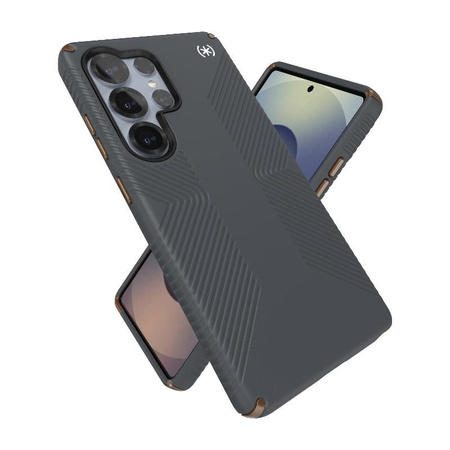 Speck Presidio2 Grip Magnet - Samsung Galaxy S25 Ultra MagSafe Hülle (Anthrazitgrau/Kaltes Bronze/Weiß)