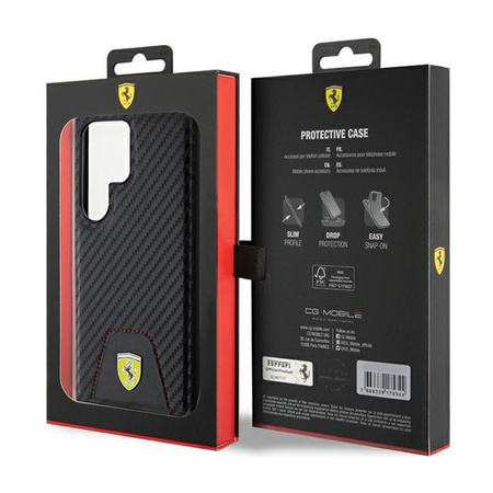 Fond surpiqué Ferrari Carbon - Etui Samsung Galaxy S24 Ultra (noir)