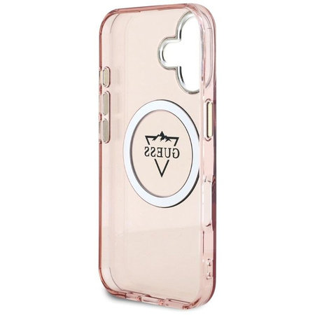 Guess IML Metal Mountain Logo MagSafe - étui pour iPhone 16 (rose)