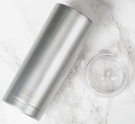 BUILT Vacuum Insulated Tumbler - Vacuum Insulated Steel Thermal Mug 600 ml (Silver)