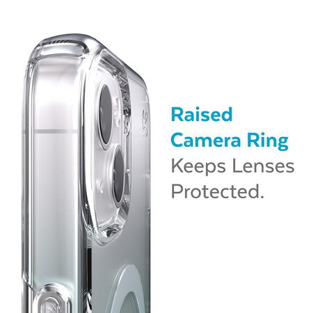Speck Presidio Perfect-Clear + Ombre + MagSafe - Coque pour iPhone 13 avec revêtement MICROBAN (Clear/Fantasy Teal Fade)