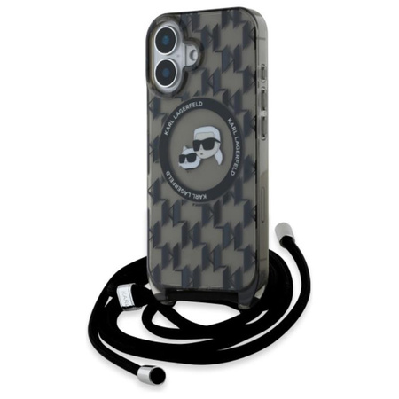 Karl Lagerfeld IML Crossbody Monogram Karl & Choupette Head MagSafe - iPhone 16 Case (noir)