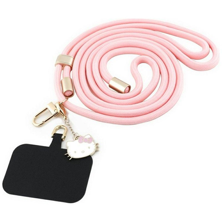 Hello Kitty Patch & Kitty Head Charm - Universal phone strap / lanyard (pink)