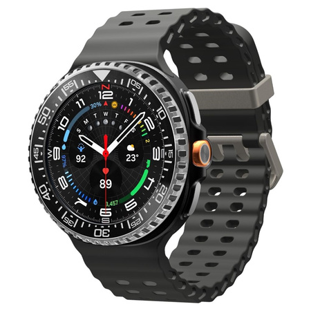Spigen Bezel Tune Pro Diver - Case / Protective Bezel for Samsung Galaxy Watch 8 Classic 46 mm (Silver)