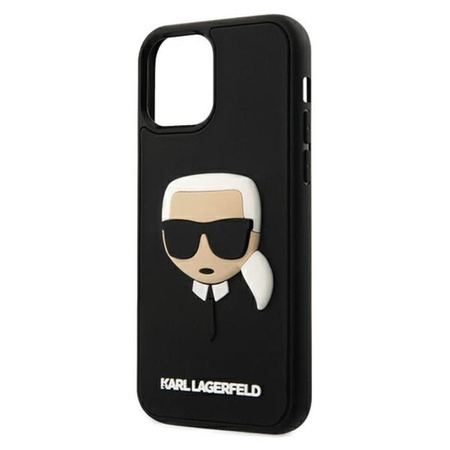 Karl Lagerfeld 3D gumové pouzdro Karl`s Head - iPhone 12 Pro Max (černé)