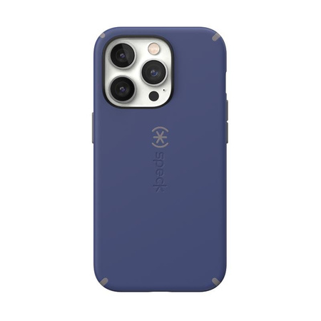 Speck CandyShell Pro - iPhone 14 Pro Tasche mit MICROBAN Beschichtung (Preußisch Blau / Wolkig Grau)