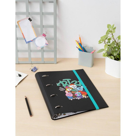 BT21 - Street Mood collection Classeur à anneaux A4 avec feuilles (4 anneaux, élastique)