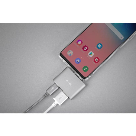 Moshi USB-C Adapter - Adapter für HDMI 4K und HDR mit 60W Power Delivery Ladeunterstützung (Titanium Gray)