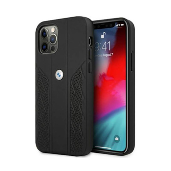 BMW Leder Curve Perforate - Tasche für iPhone 12 / iPhone 12 Pro (schwarz)