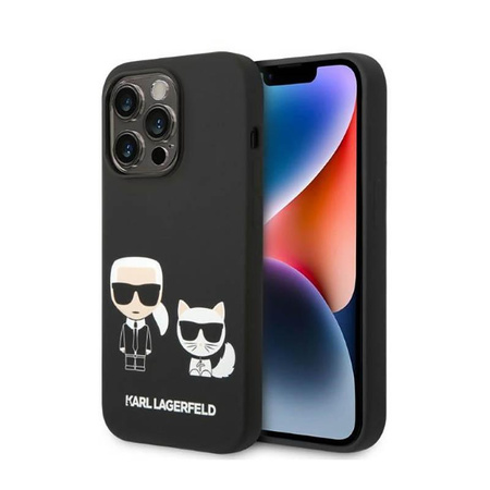 Karl Lagerfeld Liquid Silicone Karl & Choupette MagSafe - pouzdro pro iPhone 14 Pro (černé)