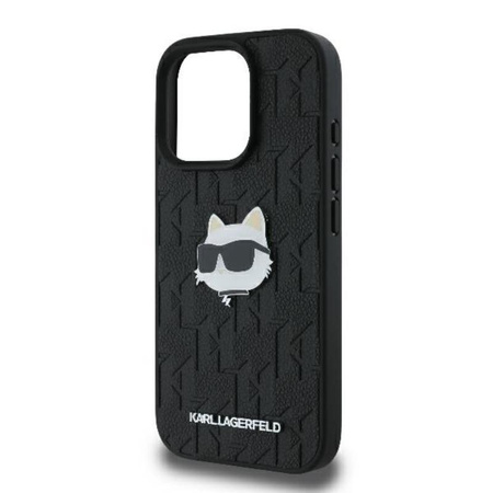 Karl Lagerfeld Monogram Choupette Head Pin - Pouzdro iPhone 16 Pro (černé)
