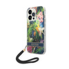 Guess Flower Cord - Etui avec dragonne iPhone 14 Pro (bleu)