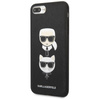 Karl Lagerfeld Saffiano Karl & Choupette Heads - Hülle für iPhone 8 Plus / 7 Plus (Schwarz)