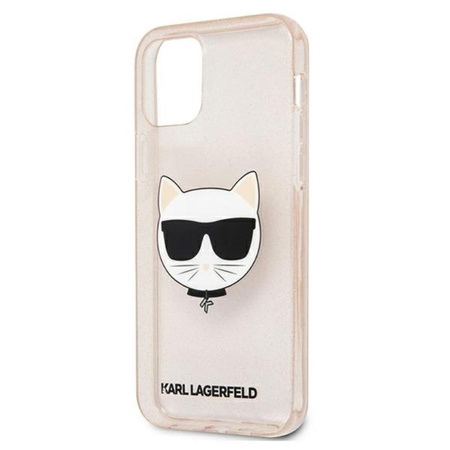 Karl Lagerfeld Choupette Head Glitter - iPhone 12 Pro Max Hülle (Gold)
