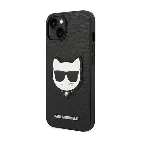 Karl Lagerfeld Saffiano Choupette Head Patch Case - iPhone 14 Plus Case (black)