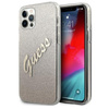 Guess Glitter Gradient Script - Coque iPhone 12 / iPhone 12 Pro (Or)