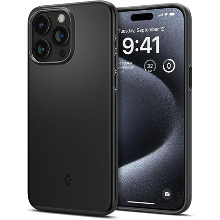 Spigen Thin Fit - Etui do iPhone 15 Pro (Czarny)