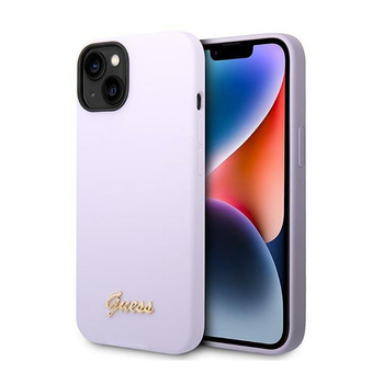 Silikonové pouzdro Guess Vintage - iPhone 14 (fialové)