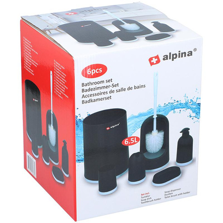 Alpina - bathroom set of 6 elements (black and white)