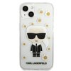 Karl Lagerfeld Iconic Karl Flower - pouzdro pro iPhone 13 Mini (průhledné)