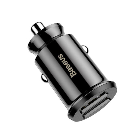 Baseus Grain - Autótöltő 2 x USB, 5 V / 3,1 A (fekete)