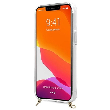 Guess 4G Croix à rayures or - Étui pour iPhone 13 Pro