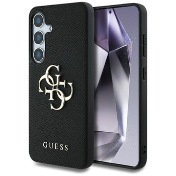 Guess Grained Big 4G Logo Small Classic Logo - étui pour Samsung Galaxy S25 (noir)