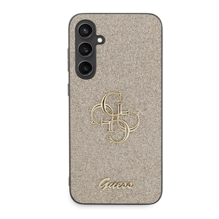 Pouzdro Guess Glitter Script Big 4G - Samsung Galaxy S23 FE (zlaté)