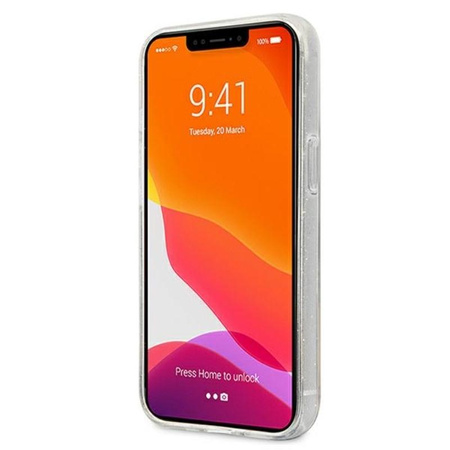 Karl Lagerfeld Karl's Head Glitter - pouzdro pro iPhone 13 Pro (stříbrné)