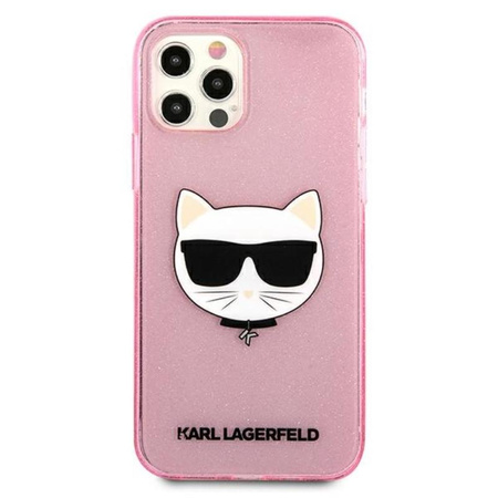 Karl Lagerfeld Choupette Head Glitter - Coque iPhone 12 Pro Max (rose)