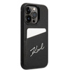 Karl Lagerfeld Signature Logo Cardslot - iPhone 14 Pro tok (fekete)