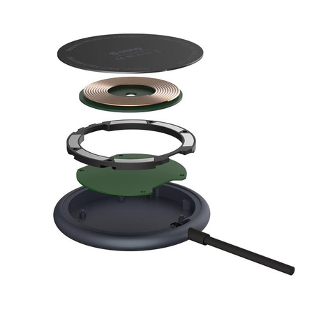 Crong MagSpot Wireless Charger – Aluminum MagSafe 15W Inductive Charger (Graphite)