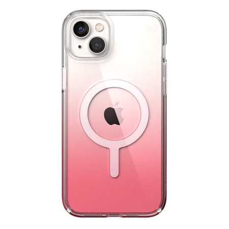 Speck Presidio Perfect-Clear + Ombre + MagSafe - Coque pour iPhone 14 Plus avec revêtement MICROBAN (Clear / Vintage Rose Fade)