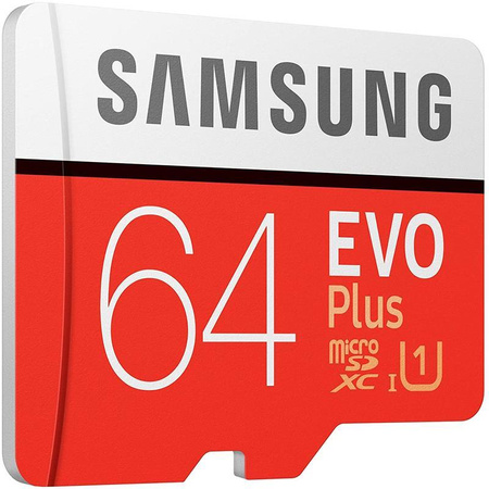 Samsung microSDXC Evo+ - 64 GB Class 10 UHS-I U1 100/20 MB/s memóriakártya adapterrel