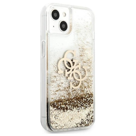 Guess Liquid Glitter 4G Big Logo - iPhone 13 mini Tasche (gold)