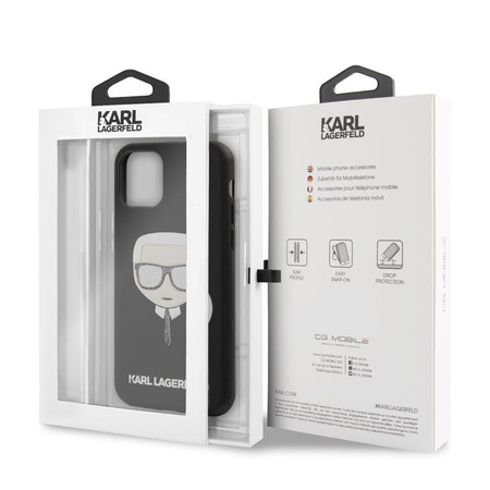 Karl Lagerfeld Iconic Embossed Glitter Case - iPhone 11 Case (Black)
