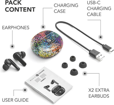 Cellularline Music Sound Fancy - bezdrátová sluchátka Bluetooth V5.3 TWS s nabíjecím pouzdrem (vícebarevná)