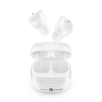 Cellularline Music Sound Flow - Bluetooth V5.3 TWS vezeték nélküli fejhallgató töltőtokkal (fehér)